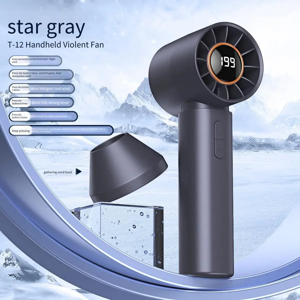2025 New Mini Bladeless Handheld Fan USB Rechargeable Hand Fan Portable Personal Highspeed Fans Electric Eyelash Fan