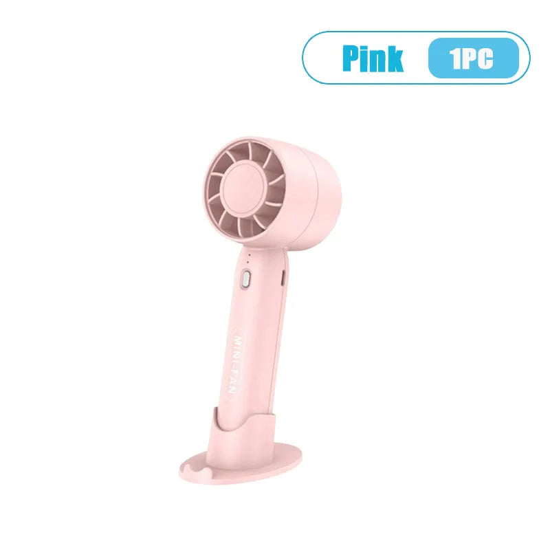 Portable 2 in 1 USB Mini Fan 3 Speed Handheld Desktop Rechargeable Small Cooler for Student Dorm Home Office Summer Gadget