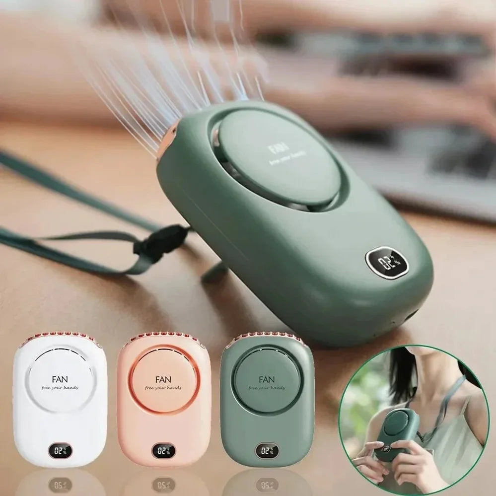 New Mini Portable Fan Portable Rechargeable Bladeless Turbo Ultra Quiet Student Hand Held Fan Outdoor Sports Travel