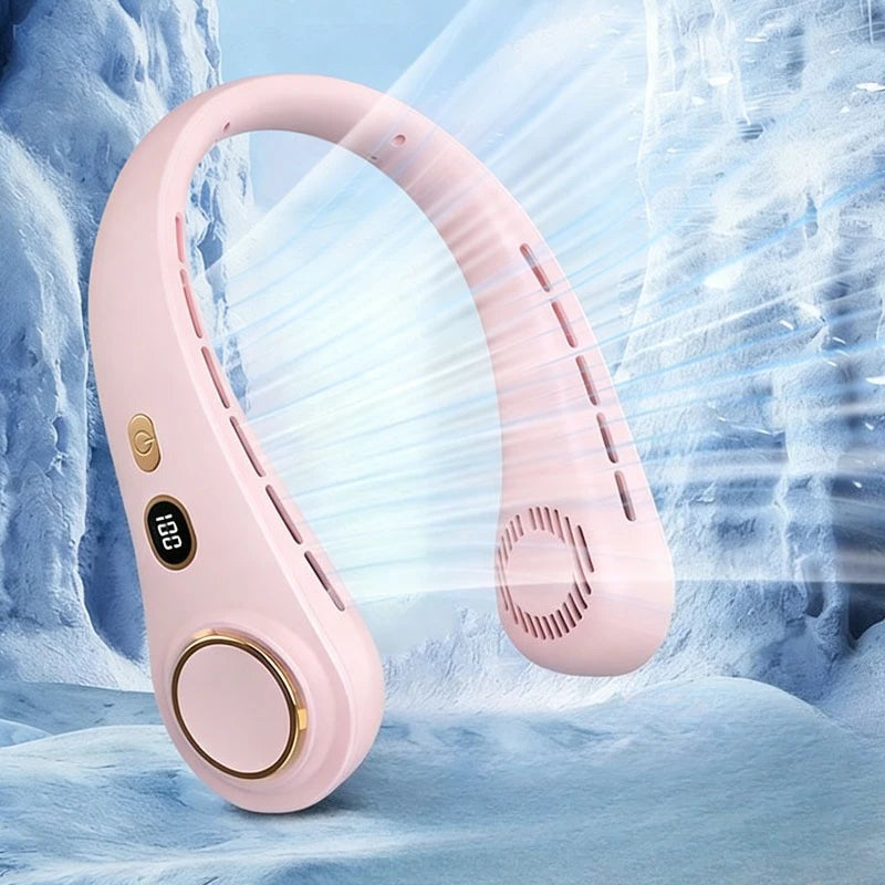Long Battery Life Neck Fan Portable Rechargeable  Wearable for Outdoor Sports Travel Office Students Cooling