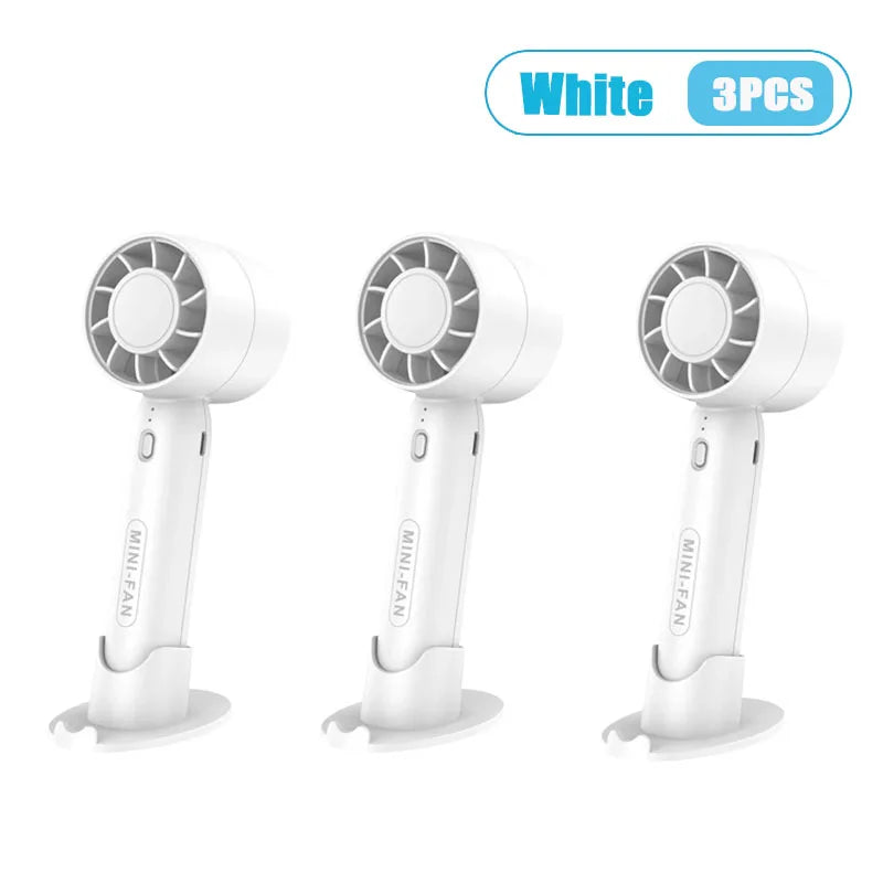 Portable 2 in 1 USB Mini Fan 3 Speed Handheld Desktop Rechargeable Small Cooler for Student Dorm Home Office Summer Gadget