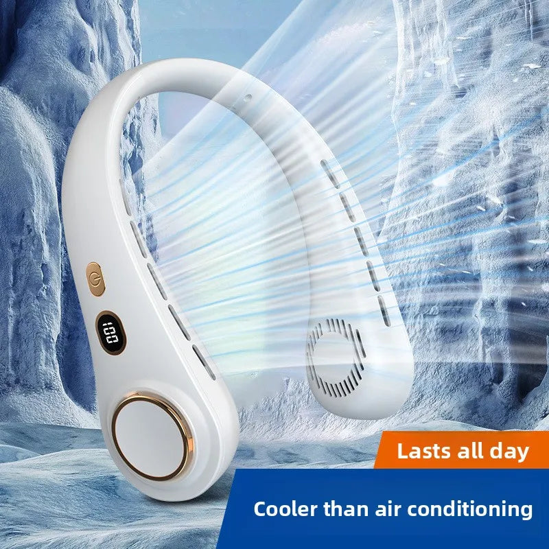 Long Battery Life Neck Fan Portable Rechargeable  Wearable for Outdoor Sports Travel Office Students Cooling