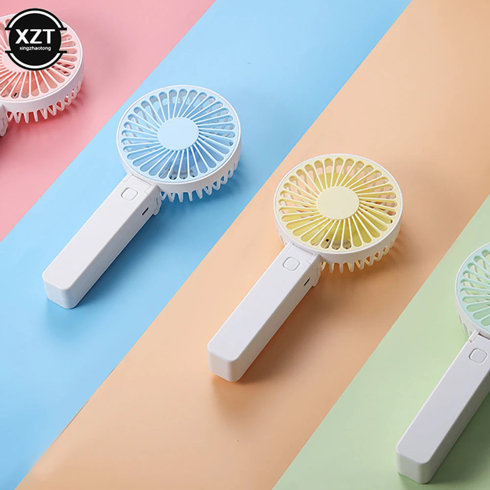 1200MAH Portable Fans Handheld USB Rechargeable Fan Mini Desktop Air Cooler Outdoor Fan Cooling Travel Hand Fans